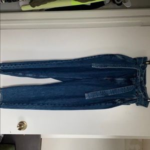 Blue jean high waisted pant